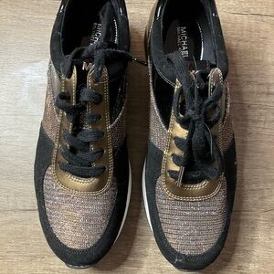 Michael Kors Black and Gold Women's Sneakers